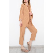 ARV Moda Gofre Kimono Alt -Üst Takım