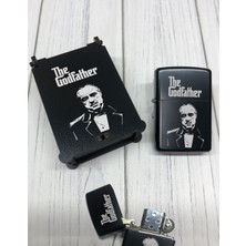 Atölye Çizgi Godfather Benzinli Zippo Çakmak Siyah Ahşap Kutulu