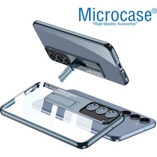 Microcase Samsung Galaxy S23 ile Uyumlu Standlı Kristal Sert Plastik Kılıf - AL3564