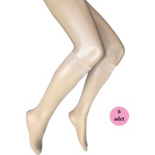 Dore 6 Adet Parlak Dizaltı Kadın Çorap 15 Denye Sahra 51