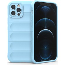 Andeka Apple iPhone 12 Pro Max Uyumlu Kılıf Kamera Korumalı Esnek Silikon Içi Kadife Optimum Silikon Kapak - Sky Blue