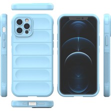 Andeka Apple iPhone 12 Pro Max Uyumlu Kılıf Kamera Korumalı Esnek Silikon Içi Kadife Optimum Silikon Kapak - Sky Blue