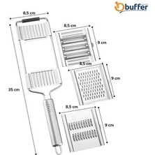 Sadıçlar Outlet Buffer® Ayarlanabilir 3 Farklı Başlıklı Tutmalı Sebze Dilimleyici Peynir Rendeleyici Aparat