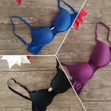 3’lü Günlük 75-80-85-90 Beden Dolgusuz/Desteksiz Balenli Kadın Sütyen