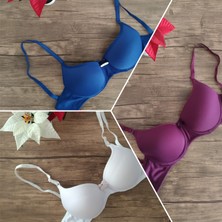 3’lü Günlük 75-80-85-90 Beden Dolgulu/Destekli Balenli Kadın Sütyen