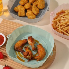 Buffer Buffer® Renkli Isıya Dayanıklı Yıkanılabilir Silikon Fırın ve Airfryer Kare Model Pişirme Matı 20 cm
