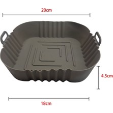 Buffer Buffer® Renkli Isıya Dayanıklı Yıkanılabilir Silikon Fırın ve Airfryer Kare Model Pişirme Matı 20 cm