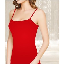 Tutku 6'lı Paket Kadın Ribana Ip Askılı Atlet  Kırmızı