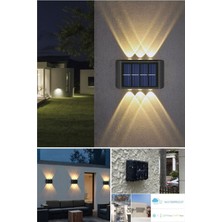 Modern 6ledli Solar Duvar Lamba Dekorasyon Aydınlatma Aplik Güneş Enerji Gün Işığı 2 Li Set