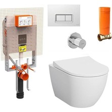 Vitra S60 Rim-Ex Smoothflush Beyaz Kanalsız Asma Klozet, Gömme Rezervuar Tam Set