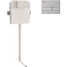 Visam Gömme Rezervuar Hela Taşı Için + Karina Mat Krom Kumanda Paneli