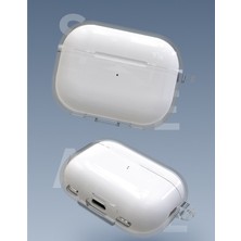 Gpack Apple Airpods Pro 2 Kılıf Şeffaf Sert Silikon Kancalı SF15 Renksiz