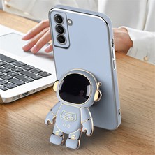 Casestreet Apple iPhone 14 Pro Max Kılıf Kamera Korumalı Astronot Standlı Desenli Standlı Silikon Siyah