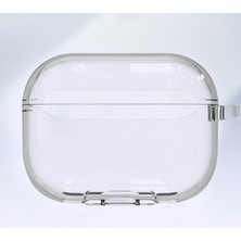 Dlrcase Apple Airpods Pro 2 Kılıf Şeffaf Sert Silikon Kancalı SF15 Renksiz
