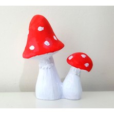 Morlalem 6,8cm 3 Boyutlu Yavrulu Şirinler Mantar Silikon Kalıp K-564, Kokulu Taş Sabun Alçı Mum Kalıbı