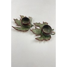 Artistic Quality Dekoratif Yaprak Figürlü 2 Kişilik Kahve Fincanı Seti