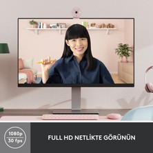 Logitech BRIO 300 Full HD 1080p Gizlilik Kapaklı Mikrofonlu Web Kamerası - Pembe