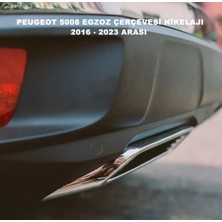 Caraks Peugeot 5008 Egzoz Çerçevesi Nikelajı 2016 - 2023 Arası Sağ-Sol 2 Parça 1. Kalite Abs Krom - Caraks