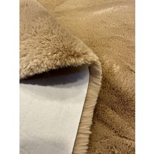 Modern Tavşan Tüyü Yumuşacık Tüy Dökmez Peluş Halı Camel