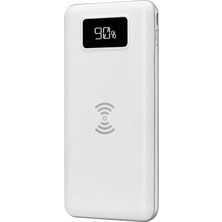 S-link IP-G10W 10000mAh LCD Göstergeli Kablosuz Powerbank Beyaz Taşınabilir Pil Şarj Cihazı