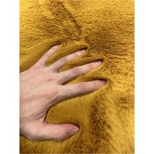 Extra Carpet Tavşan Tüyü Post Kesim Premium Kalite Tüy Dökmez Halı Hardal