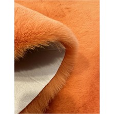 Extra Carpet Tavşan Tüyü Post Kesim Premium Kalite Tüy Dökmez Halı Turuncu