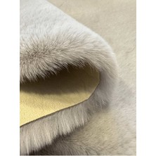 Extra Carpet Tavşan Tüyü Post Kesim Premium Kalite Tüy Dökmez Halı Gri