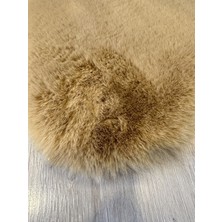 Extra Carpet Tavşan Tüyü Post Kesim Premium Kalite Tüy Dökmez Halı Camel