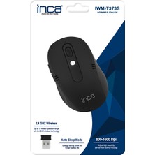 Inca IWM-T373S  2.4Ghz- 1600 Dpi Kablosuz Nano Alıcılı Rubber Siyah Mouse