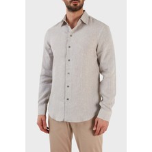 Emporio Armani Regular Fit Uzun Kollu Keten Gömlek Erkek Gömlek D41SM0 D10F9 600