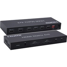 HDMI 4K 3D matrix 4x2 kumandalı 4 in 2 out switch-splitter