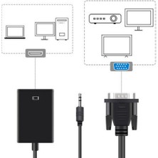 Mobio VGA To HDMI Kablo Dönüştürücü Görüntü ve Ses Çevirici Hdmı