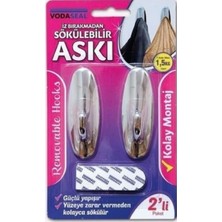 Vodaseal Iz Bırakmadan Sökülebilir Askı Krom 2'li 1 Serıt Max 1,5 kg