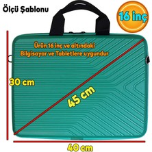 Badem10 Laptop Çantası Kırılmaz Su Geçirmez Notebook Dizüstü Bilgisayar Taşıma Turkuaz 40X30 cm 16 Inç