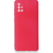 Samsung Galaxy A71 Kılıf Premium Rubber Silikon - Pembe