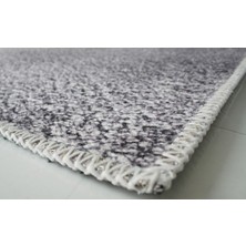 Carpettex Modern Desenli Kaymaz Taban Halı Yıkanabilir Bulanık Düz Açık Gri Şönil Halı