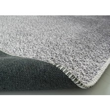 Carpettex Modern Desenli Kaymaz Taban Halı Yıkanabilir Bulanık Düz Açık Gri Şönil Halı