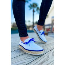 Fusem CH311 Espadril Erkek Ayakkabı Beyaz / Sax Mavı
