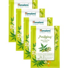 Himalaya Arındırıcı Kağıt Maske, Neem, Çay Ağacı, Hyaluronik Asit, %100 Pamuk, Tüm Ciltler, 30 gr 4 Adet