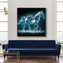 SML Tablo Su Sıçramalarından Oluşan At Aqua Horse Dekor Kanvas Tablo