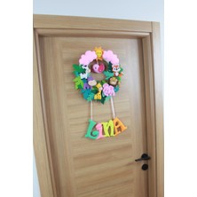 Renkli Hayallerim Lina Isimli Safari Bebek ve Hastane Odası Kapı Süsü