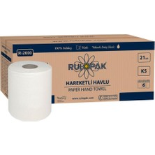 Rulopak Hareketli Kağıt Havlu 2 Katlı 21 cm 80M 6'lı Paket 5 kg