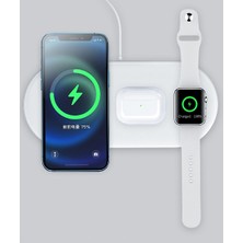 Şıktek Üçlü Wireless Charger Kablosuz Şarj Seti Kablosuz Şarj Tutucu Akıllı Şarj Standı