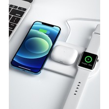 Şıktek Üçlü Wireless Charger Kablosuz Şarj Seti Kablosuz Şarj Tutucu Akıllı Şarj Standı