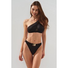Pierre Cardin Dekolteli Tek Omuz Bikini Takım Siyah 231209