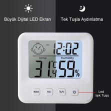 Upway Dijital LCD Masaüstü Saat Sıcaklık Nem Konfor Alarm LED Işıklı Mini Saat