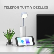 Hubstein 3 Kademe Işıklı Çok Fonksiyonlu Masa Lambası Powerbank Telefon Standı Fener 4in1 1200MAH