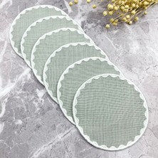 Weare2 Gri Renkli Yuvarlak Nakışlı 6'lı Kokteyl Peçetesi