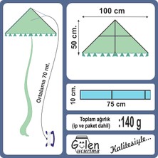 Gülen Uçurtma / Kumaş / Delta Uçurtma (Orta Boy) Rengarenk Gökkuşağı