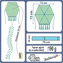 Gülen Uçurtma / Hışır Altıgen Küp Desen Uçurtma (Orta Boy)/  Sarı-Mavi-Turuncu